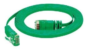 S-Conn 75711-SL0.5G High Quality Flachband Patchkabel Cat. 6, U/UTP, grün, 0,5 m