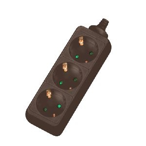 Dexlan 994900 Dexlan Steckdosenleiste 3-fach, Anschlussleitung 1,5 m, schwarz