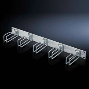 Rittal 7257200 Rittal 19" Rangierfrontplatte, 1 HE, 5 Kabelrangierbügel (Metall), montiert, hellgrau RAL 7035
