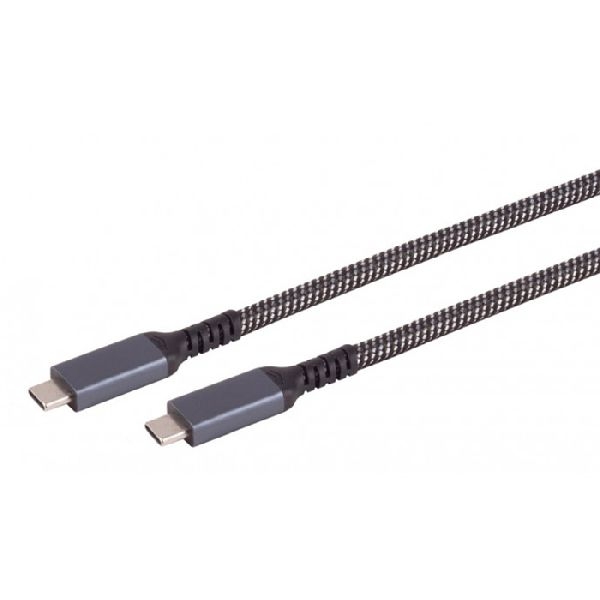 shiverpeaks BS14-75004 shiverpeaks USB 3.2 Gen. 2x1 Kabel, 100 Watt, USB St. C / St. C, Textil, 1,0 m