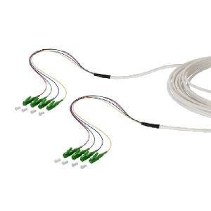 MetzConnect 152C049KK2050E Metz Connect FTTH Vorkonfektioniertes Installationskabel OpDAT VIK C, OS2, 4 Fasern, LC/APC 8° Stecker/Stecker, weiß, 50 m