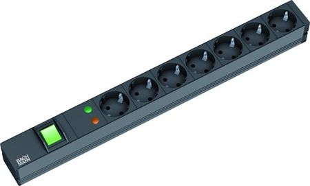 Bachmann 333535 Bachmann 19" PDU Basic, Steckdosenleiste mit Überspannungsschutz , 7-fach Schutzkontaktsteckdose, schwarz