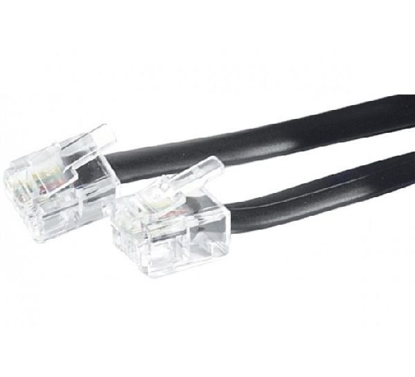 Exertis Connect EXC288140 Modular-Anschlusskabel, RJ11 St. (6P4C) / RJ11 St. (6P4C), schwarz, 10,0 m