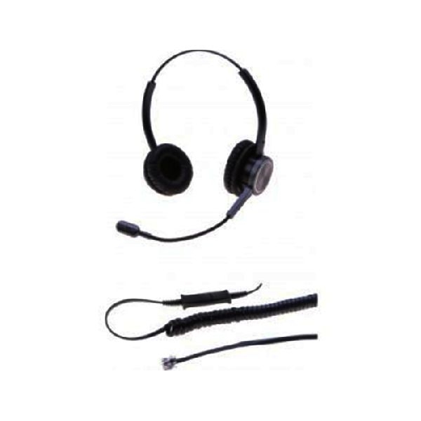 Dacomex 292013 Dacomex Callcenter-Headset, 2 Ohrmuscheln mit Kabel, schwarz