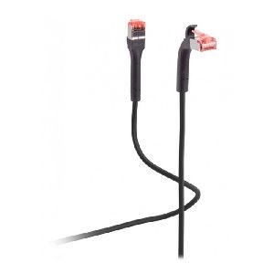 Flexline FL31-29025 Flexline RJ45 Patchkabel FlexAngle, Cat. 6A, U/FTP, TPE, halogenfrei, schwarz, 1,0 m