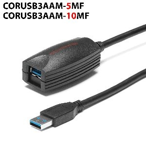 Tesca CORUSB3AAM-5MF Tesca Aktives USB 3.0 Verlängerungskabel, USB St. A/ USB Bu. A , schwarz, 5,0 m