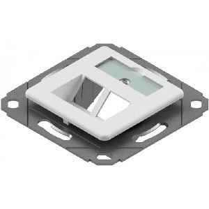 EasyLan CKVD1D1 EasyLan Modulaufnahme SL, 45°-Abgang, Zentralplatte, 2-fach, weiß ähnlich RAL 9010, 5 Stück