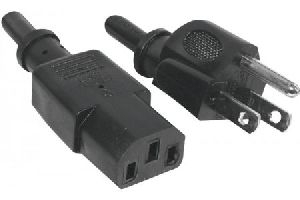 Exertis Connect 809030 Netzanschlusskabel USA, Stecker an Kaltgerätebuchse, schwarz, 1,8 m