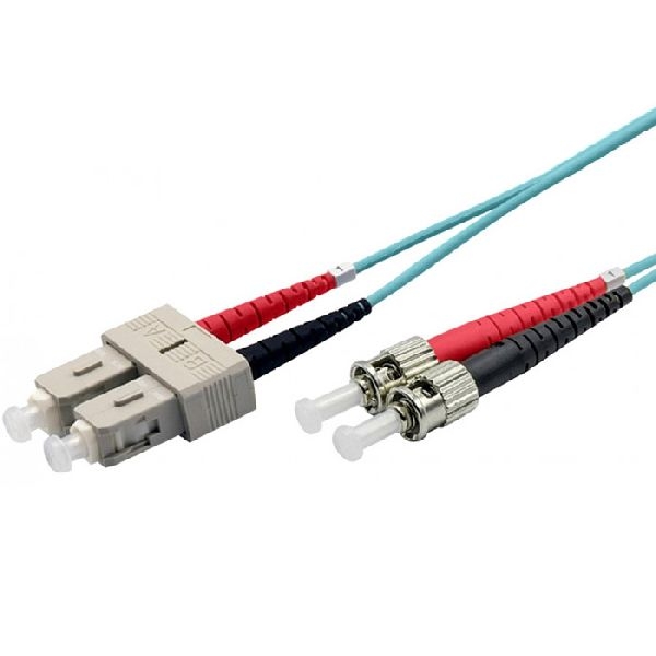 Ekivalan COZOM3DCST2SA0200A Ekivalan LWL Duplex Patchkabel OM3, 50/125 µm, SC/ST, aqua, 20,0 m
