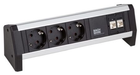 Bachmann 902195 Bachmann DESK 1 , 3 x Schutzkontakt, 2 x Cat6