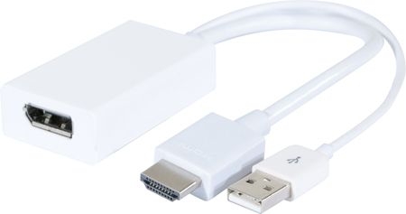 Exertis Connect 127389 HDMI zu DisplayPort 1.2 Adapter, HDMI St. / DisplayPort Bu. + USB St. für Stromversorgung