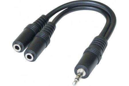 Exertis Connect 720129 Klinkenadapterkabel, 3,5 mm Stereo Klinkenstecker / 2x 3,5 mm Stereo Klinkenbuchse, 0,15 m