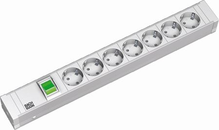 Bachmann 333000 Bachmann 19" PDU ALU Steckdosenleiste, 7-fach Schutzkontaktsteckdose
