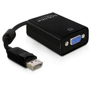 Delock 61848 DeLOCK Adapter DisplayPort 1.2 Stecker auf VGA 15 Pin Buchse, schwarz