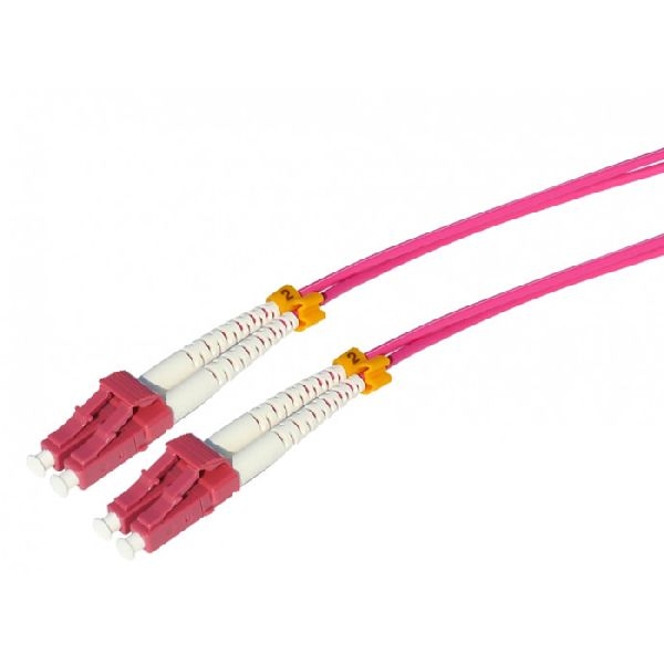 Tecline 798LL02 Tecline LWL Patchkabel HD, 50/125 µm, Multimode, OM4-Faser, LC Duplex Stecker/Stecker, erikaviolett, 2,0 m