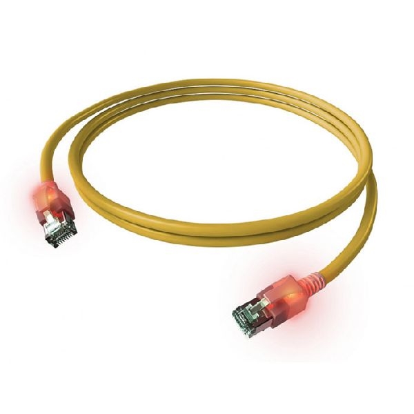 EasyLan CS1OYADAD0030 EasyLan DualBoot LED-Patchkabel Cat.6A (ISO/IEC), S/FTP, gelb, 3,0 m, mit LED-Identifizierung