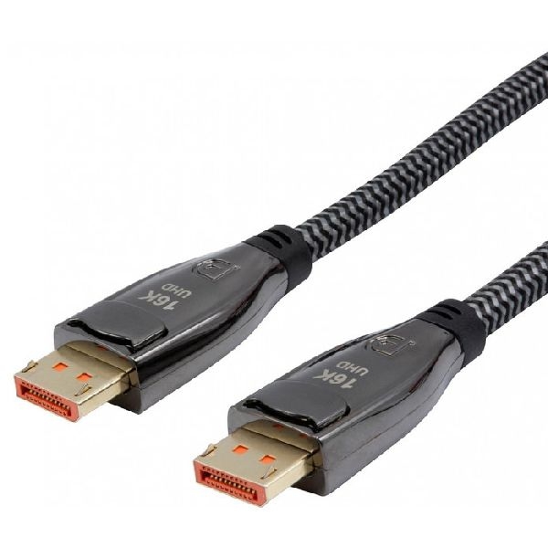 Dacomex 641840 Dacomex DisplayPort 2.1 Kabel, 16K, 4:4:4, DisplayPort St. / St., 1,0 m, schwarz/grau