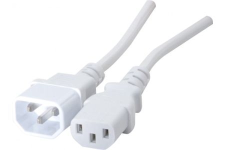 Exertis Connect 808078 Kaltgeräte-Verlängerungskabel, IEC C13 , weiß , 0,6 m