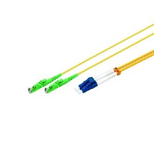 Exertis Connect 39978907 LWL Patchkabel, 9/125 µm, OS2-Faser, 2x E2000/APC 8° Stecker / LC Duplex Stecker, 7,5 m, gelb