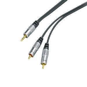 S-Conn 49960103H Professional Audiokabel, High Quality, 1x 3,5 mm Stereo Klinkenst. / 2x Cinch St., 3,0 m
