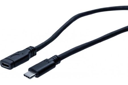 Exertis Connect 150341 USB 3.1 Gen. 1 Verlängerungskabel, bis 60 Watt, USB St. C/ USB Bu. C, schwarz, 2,0 m