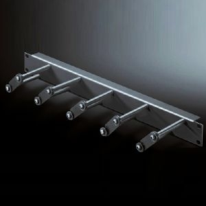 Rittal 5502225 Rittal 19" Rangierfrontplatte, 1 HE, 5 Kabelsprossen (Kunststoff), schwarz RAL 9005