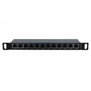Exertis Connect 257312 Patchfeld, Cat. 6A, STP, 10 Zoll, 0,5HE, 12 Ports, schwarz