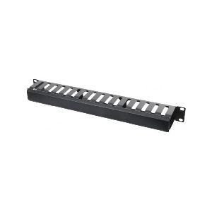 Dexlan 754534 Dexlan 19" Kabelrangierfrontplatte, 1HE, schwarz