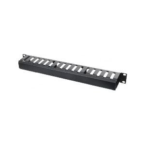 Dexlan 754534 Dexlan 19" Kabelrangierfrontplatte, 1HE, schwarz