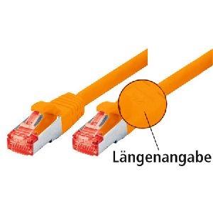 Dexlan 996626 Dexlan Patchkabel Cat. 6, S/FTP (PiMF), halogenfrei, mit Rastnasenschutz, orange, 10,0 m