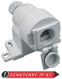MetzConnect 1309410003-E Metz Connect E-DAT Industry IP67 Datendose, Cat.6, hellgrau RAL 7035