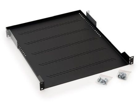 Triton RAB-UP-350-A1 Triton 19" Fachboden für Wandgehäuse und Netzwerkschränke, Frontmontage 1 HE, Tiefe 350 mm, 40 kg, schwarz RAL 9005