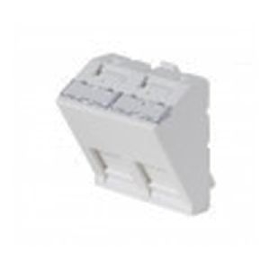 Exertis Connect 911711 Frontplatten-Einsatz 45 x 45 mm für 2 Keystone-Module, 30°, signalweiß RAL 9003