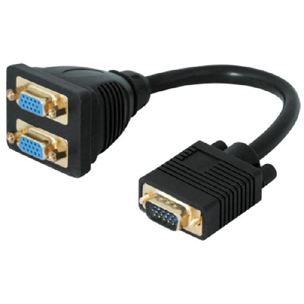 Exertis Connect 137030 VGA Y-Adapterkabel, 2x 15pol HD D-Sub Buchse / 15pol HD D-Sub Stecker