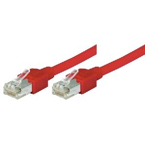 Tecline 71300R Tecline Patchkabel Cat. 5e, SF/UTP, halogenfrei, rot, 0,5 m