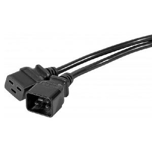 Exertis Connect 808003 Kaltgeräte-Verlängerungskabel, C20 Stecker an C19 Buchse, 3,0 m, schwarz