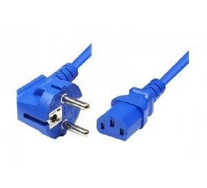 Exertis Connect 808013 Netzanschlusskabel, Schutzkontaktstecker abgewinkelt an Kaltgerätebuchse C13, blau, 1,8 m