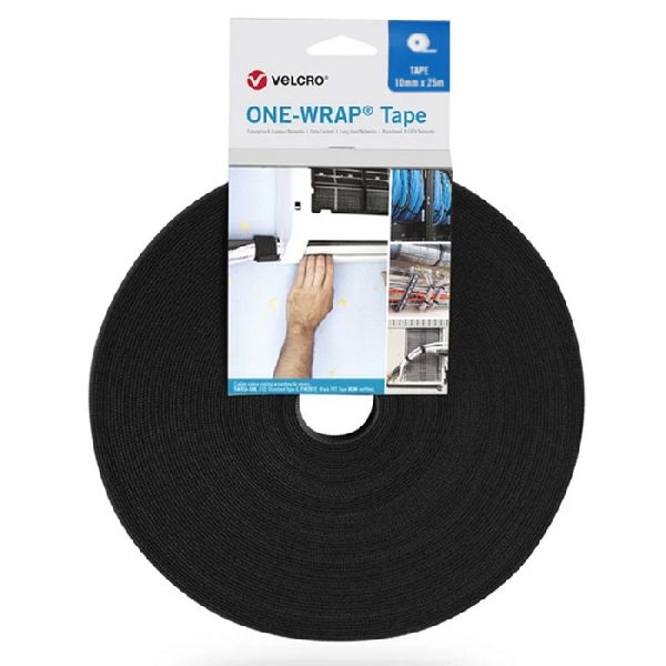 Velcro VEL-OW64102 ONE-WRAP(r) Klettband der Marke VELCRO(r), 10 mm x 25 m, flammhemmend, schwarz