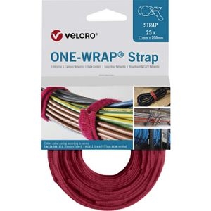 Velcro VEL-OW64305 ONE-WRAP(r) Klett-Kabelbinder der Marke VELCRO(r), 13 mm x 200 mm, 25 Stück, rot