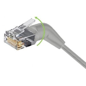 Exertis Connect 641445 Exertis Connect Patchkabel Cat.6A, 360° winkelbar, U/FTP, grau, 0,3 m