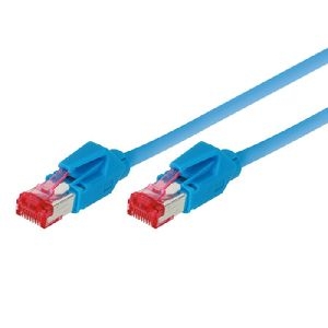 Tecline 73605B Patchkabel S/FTP, PiMF, CAT.6A EIA/TIA, Class EA, blau, 5,0 m