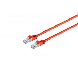 S-Conn 75520-R Patchkabel Cat. 6A Class EA mit Cat. 7 Rohkabel, S/FTP (PiMF), halogenfrei, mit Rastnasenschutz, rot, 10,0 m