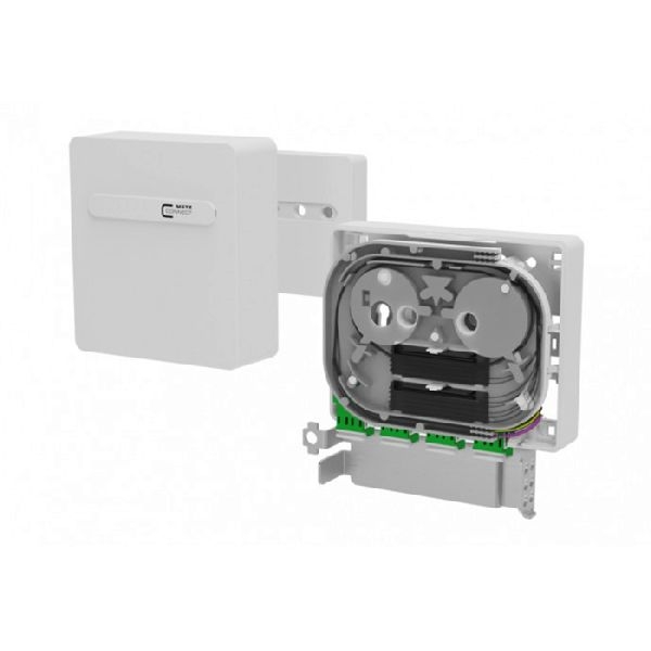 MetzConnect 1501597G04HC Metz Connect FTTH Hausübergabepunkt OpDAT APL, 4x LC Duplex/APC 8° (OS2), 8 Pigtails, reinweiß RAL 9010