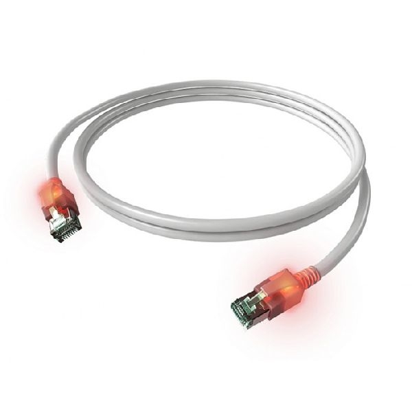 EasyLan CS1OWADAD0010 EasyLan DualBoot LED-Patchkabel Cat.6A (ISO/IEC), S/FTP, weiß, 1,0 m, mit LED-Identifizierung