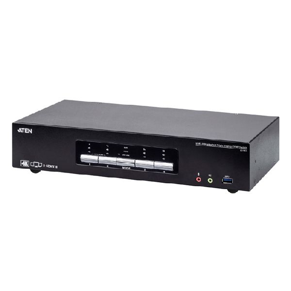 Aten CS1964-AT-G ATEN CS1964 4-Port USB 3.0 4K Multi-DisplayPort KVMP Switch, CS1964 mit Audio, USB, Desktop