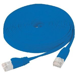 Exertis Connect 845198 Flachband Patchkabel Cat. 6, U/FTP, mit Rastnasenschutz, blau, 5,0 m