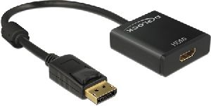 Delock 62607 DeLOCK Adapterkabel DisplayPort 1.2 Stecker auf HDMI Buchse schwarz 4K Aktiv