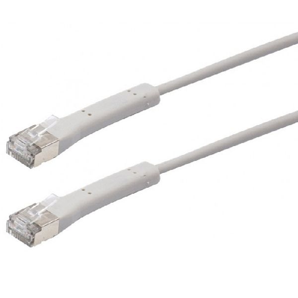 Exertis Connect 854307 RJ45 Patchkabel, Cat. 6A, F/FTP, abwinkelbar, halogenfrei, grau, 0,5 m