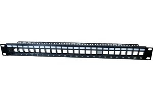 Dexlan 258156 Dexlan Modulträger für 24 Keystone -Anschlussbuchsen, 19 Zoll, 1 HE, schwarz