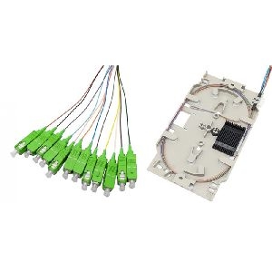 Tecline 20500027 Tecline LWL Spleißkassette mit 12x Faserpigtail OM5, farbig, SC/UPC, 2,0 m, 12 Stück